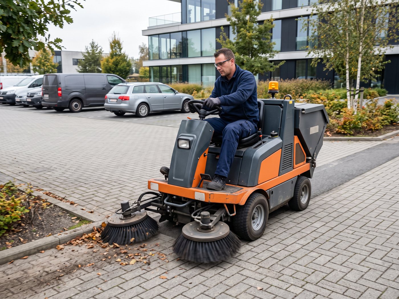 Professioneel onderhoud van parking en bedrijfsterrein